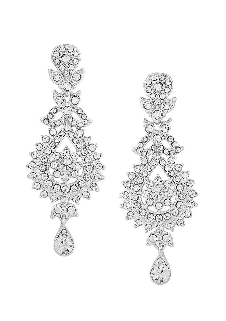 Silver Studded Rhodium Plated Necklace Set