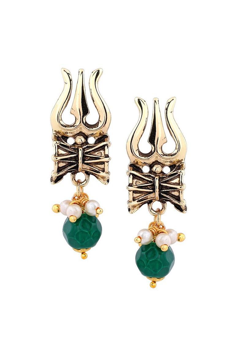 Green Solid Gold Plated Necklace Set