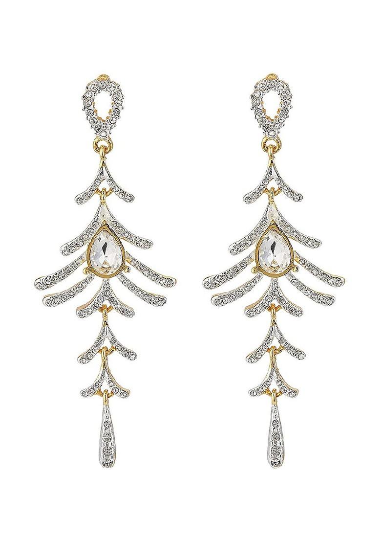 White Studded Gold Plated Necklace Set