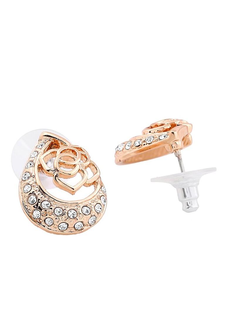 Rose Gold Crystals Gold Plated Necklace Set