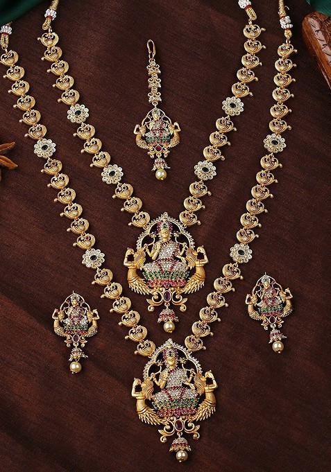 Gold Cz Gold Plated Necklace Set