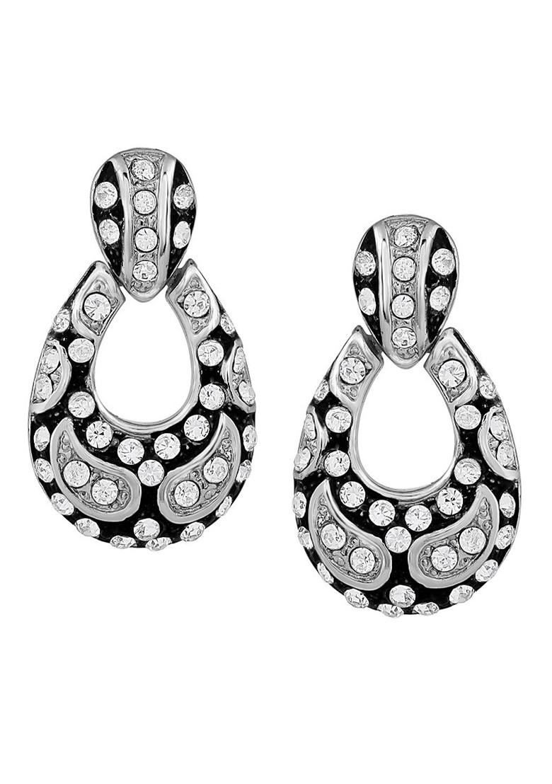 Silver Studded Rhodium Plated Necklace Set