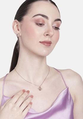 Rose Gold Solid Gold Plated Necklace Set