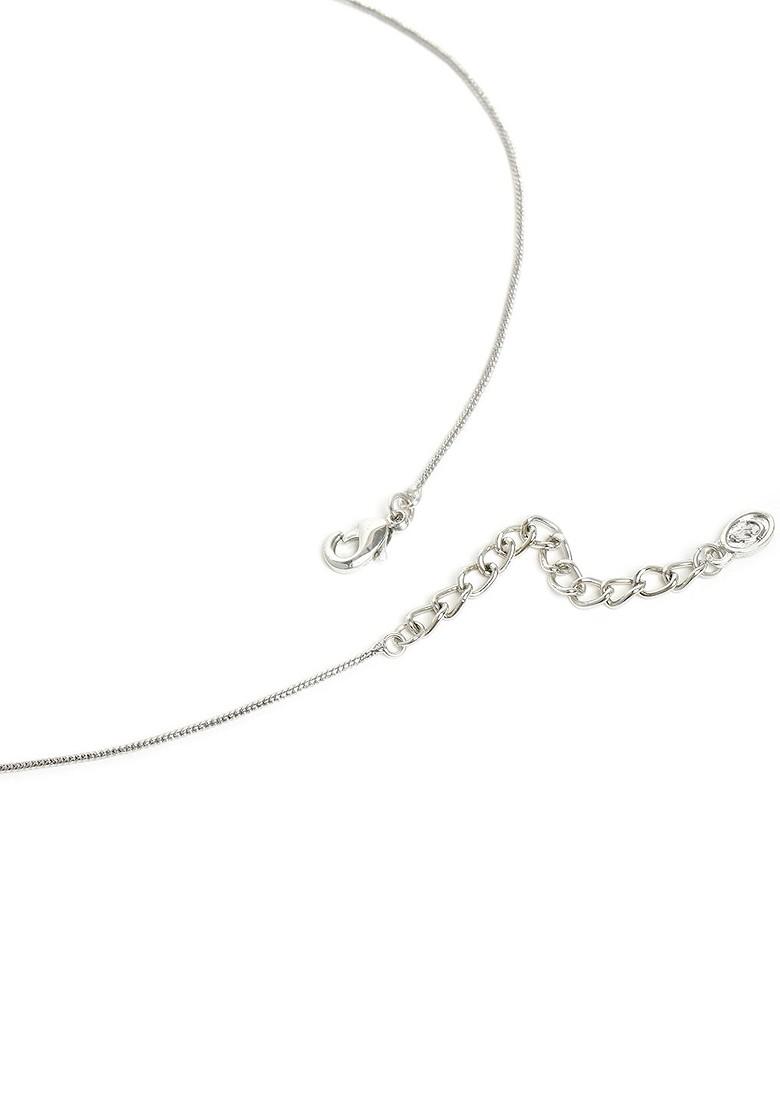 Silver Studded Rhodium Plated Necklace Set