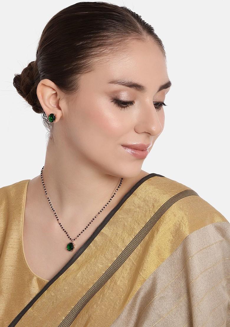 Rose Gold Studded Gold Plated Necklace Set