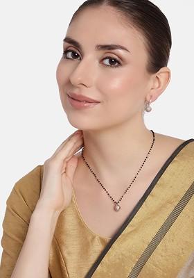 Rose Gold Studded Gold Plated Necklace Set