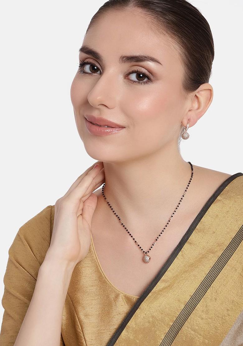 Rose Gold Studded Gold Plated Necklace Set