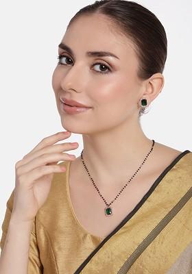 Rose Gold Studded Gold Plated Necklace Set