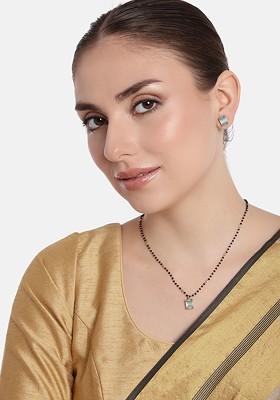 Rose Gold Studded Gold Plated Necklace Set