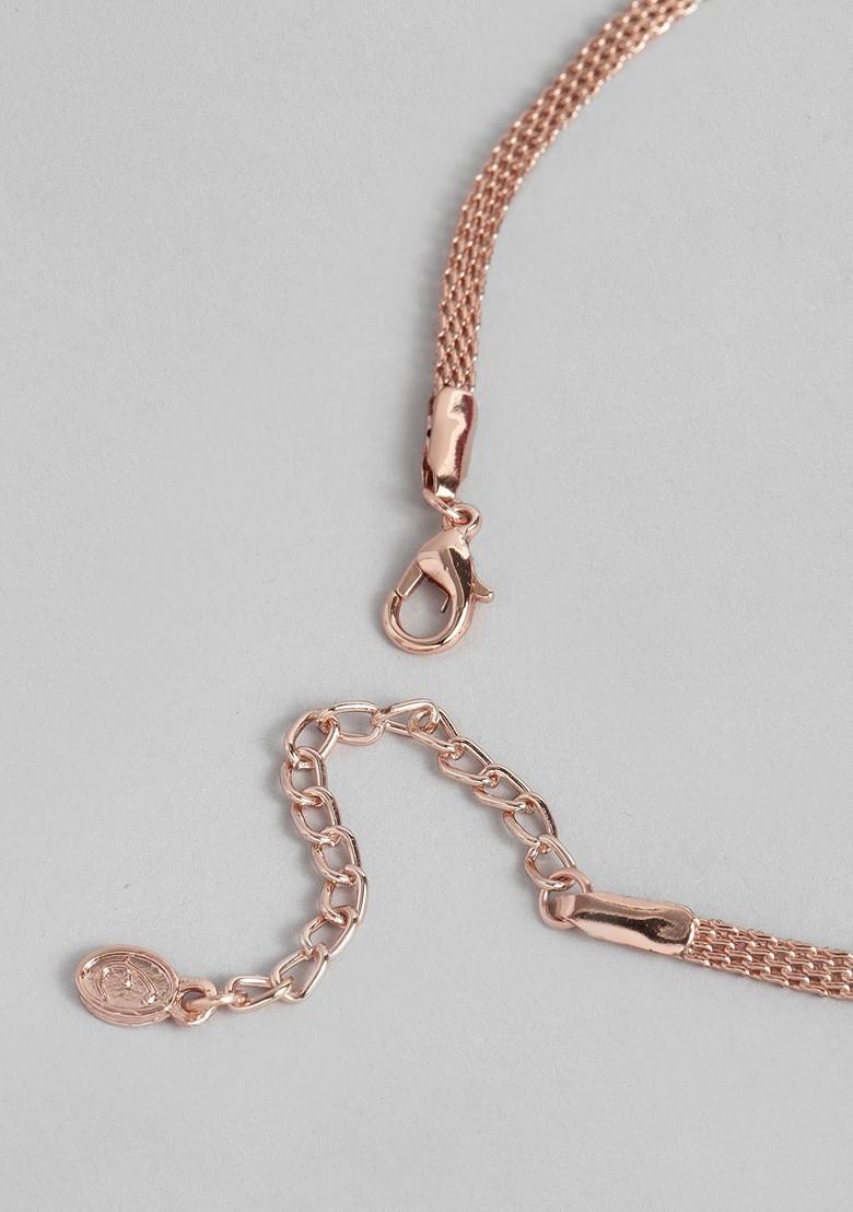 Rose Gold Crystals Gold Plated Necklace Set