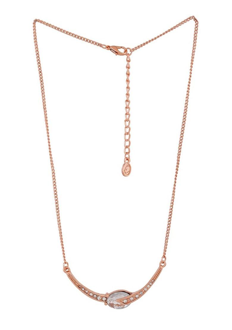 White Crystals Gold Plated Necklace Set