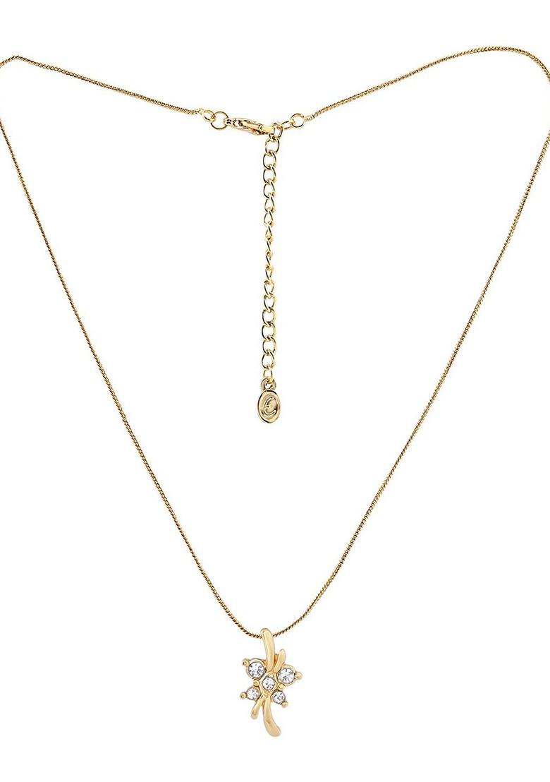 White Crystals Gold Plated Necklace Set