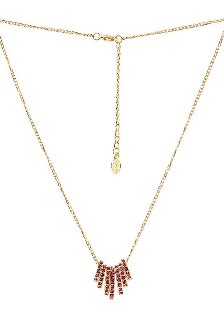 Pink Crystals Gold Plated Necklace Set