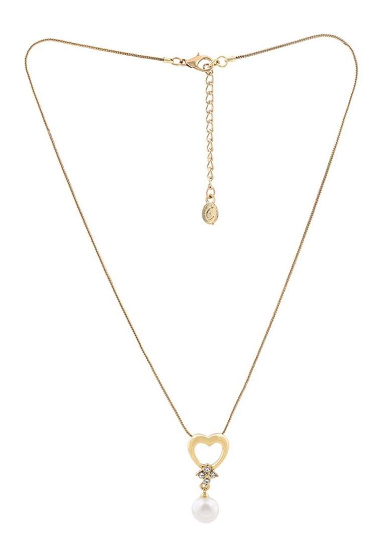 White Crystals Gold Plated Necklace Set