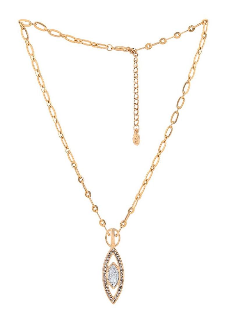 Rust Orange Studded Gold Plated Necklace Set