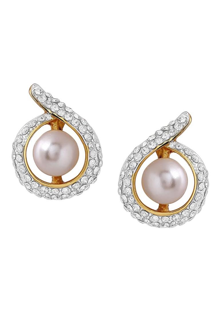 White Studded Gold Plated Necklace Set