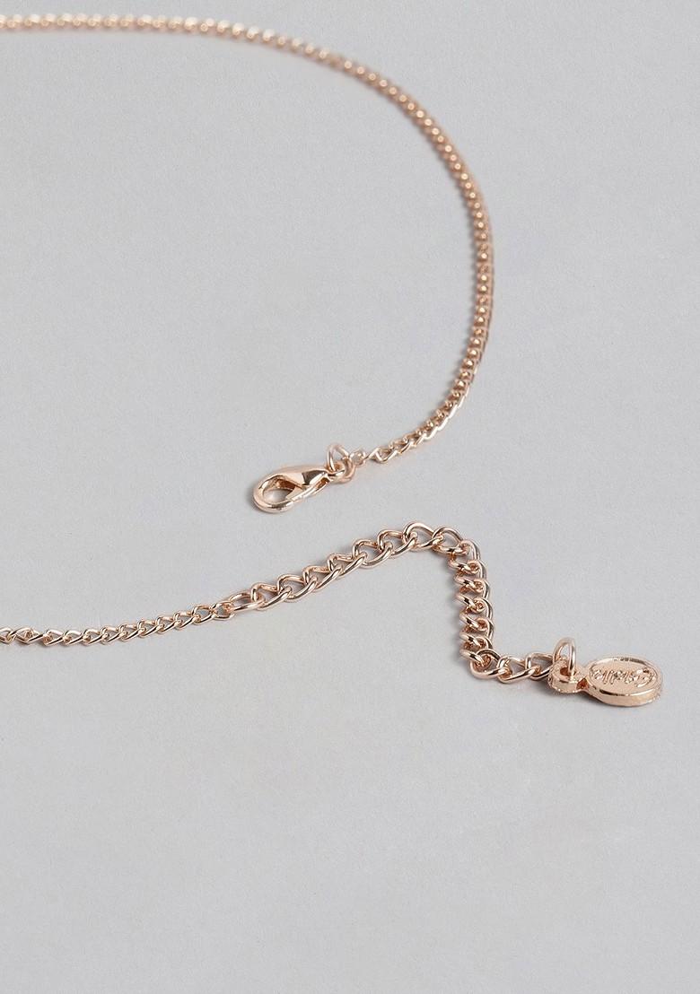 Rose Gold Cz Gold Plated Necklace Set