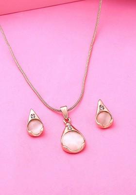 Rose Gold Solid Gold Plated Necklace Set