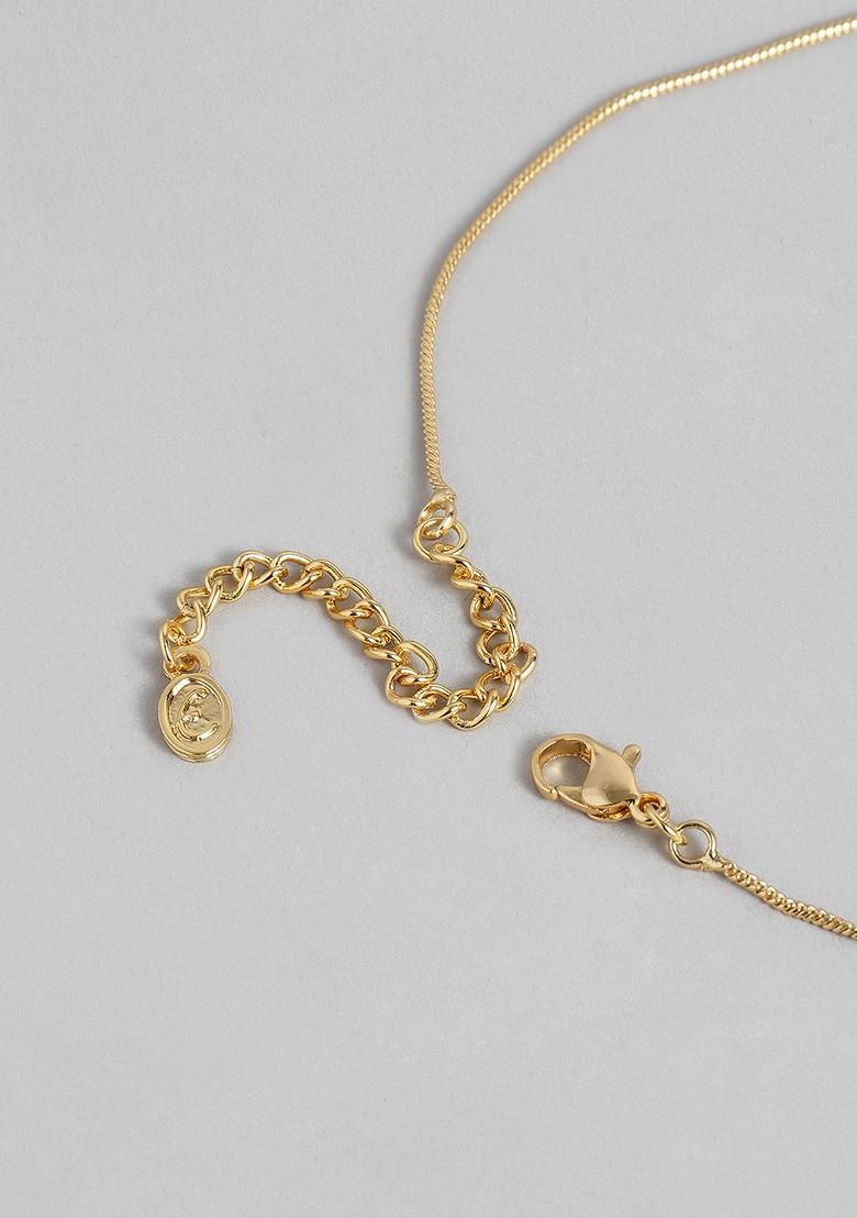 Gold Crystals Rhodium Plated Necklace Set