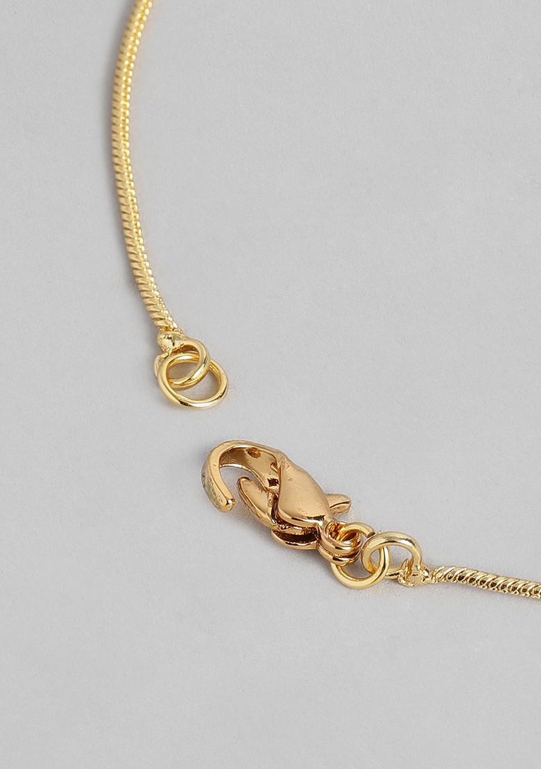 White Crystals Gold Plated Necklace Set