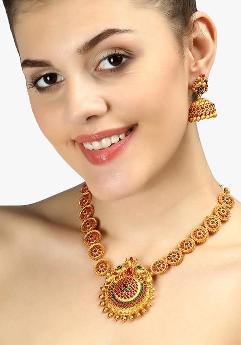 Gold Handcrafted Gold Plated Jewellery Set