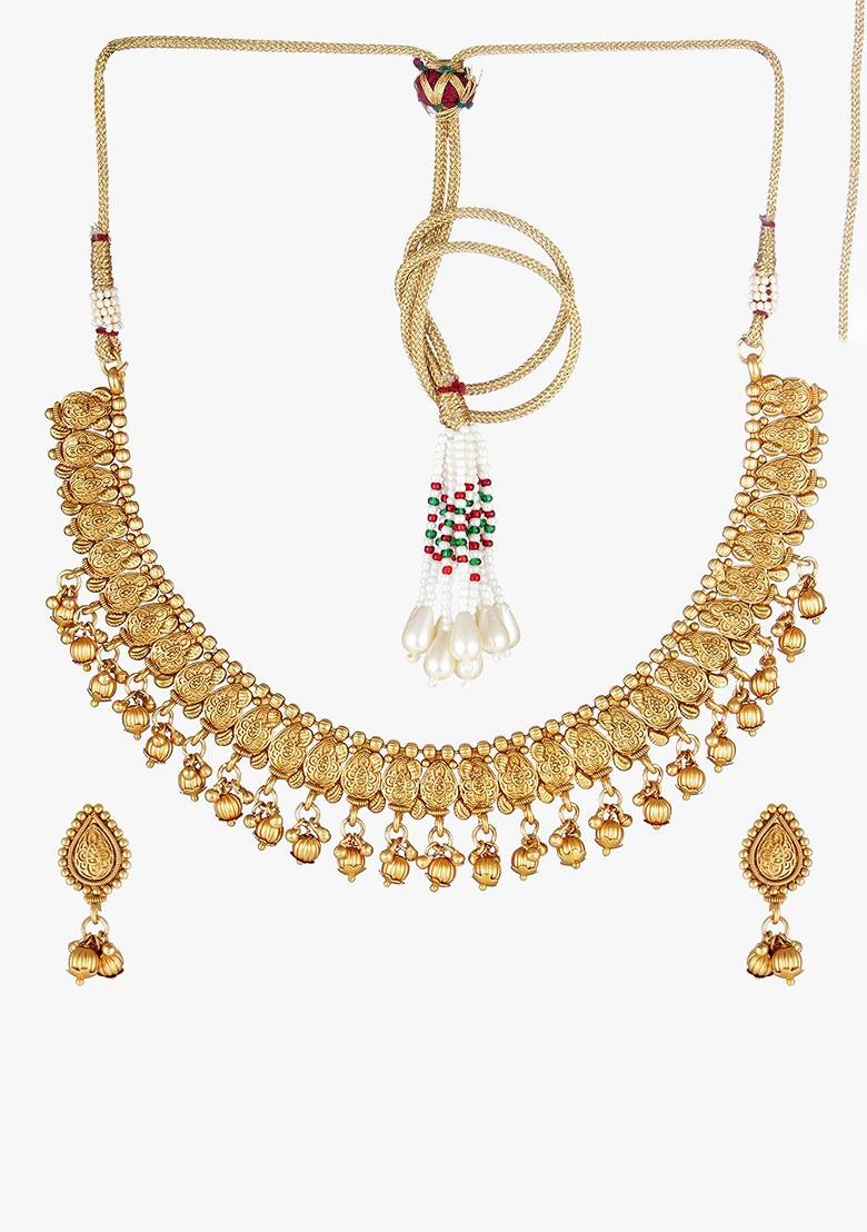 Gold Plain Gold Plated Jewellery Set