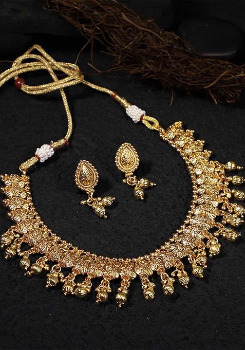 Gold Plain Gold Plated Jewellery Set