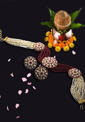 Gold Plain Gold Plated Jewellery Set