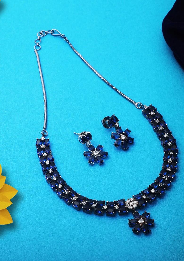 Gold Stone Studded  Gold Plated Jewellery Set