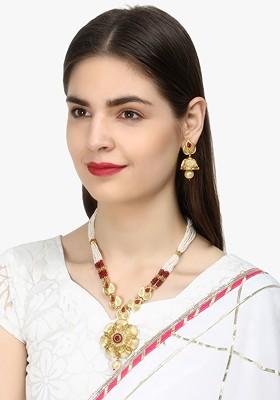 Gold Plain Gold Plated Jewellery Set