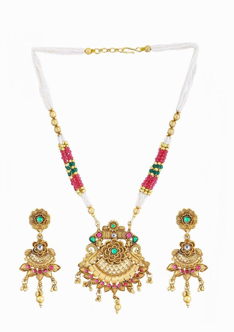 Gold Floral Stud Gold Plated Jewellery Set