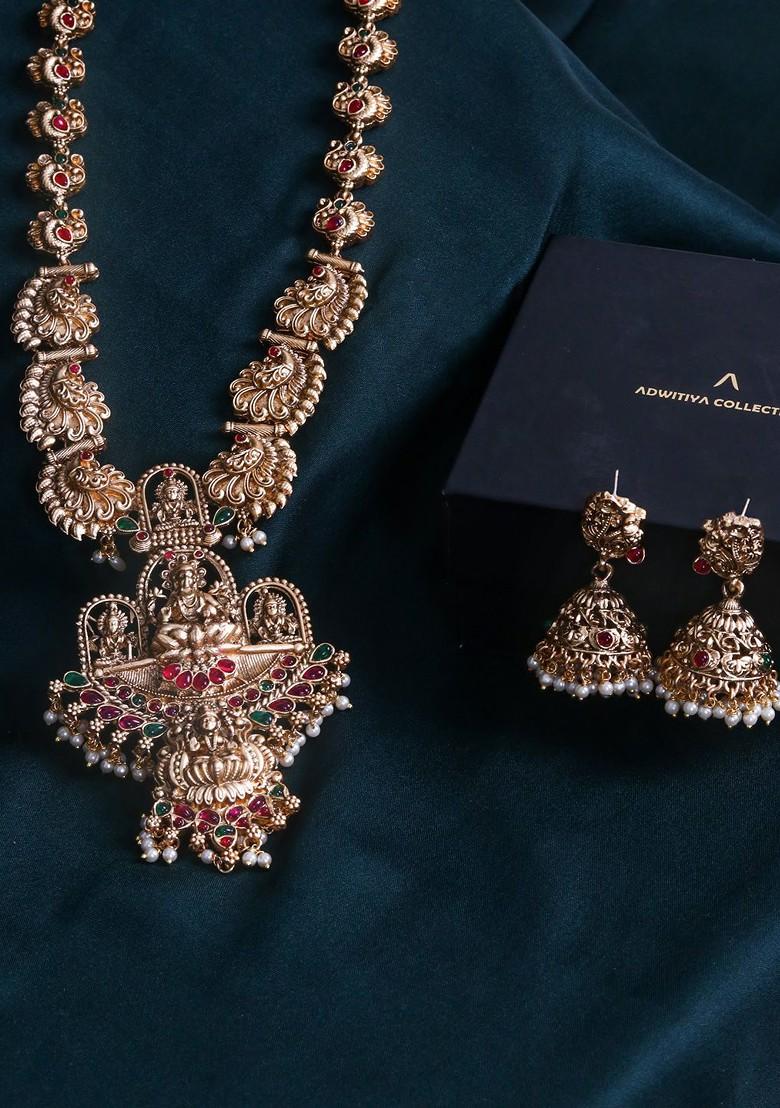 Gold Plain Gold Plated Jewellery Set