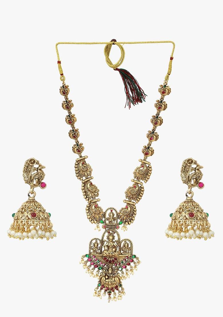 Gold Plain Gold Plated Jewellery Set