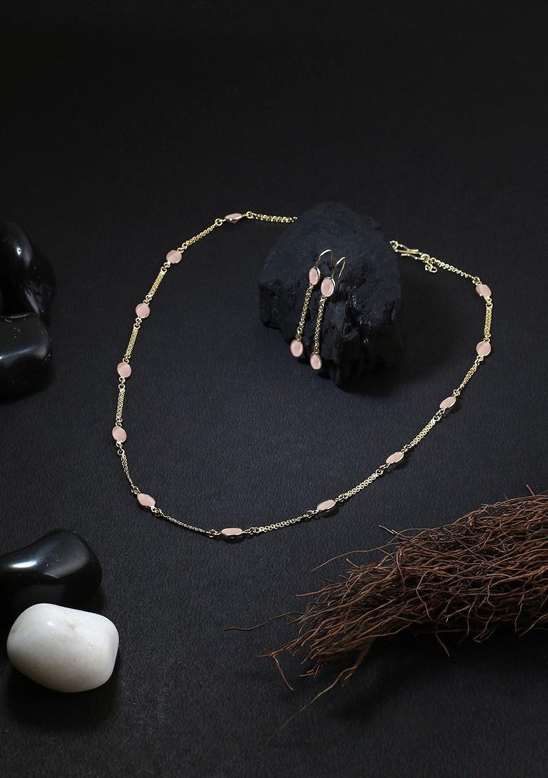 Gold Zirconia Studded Gold Plated Jewellery Set