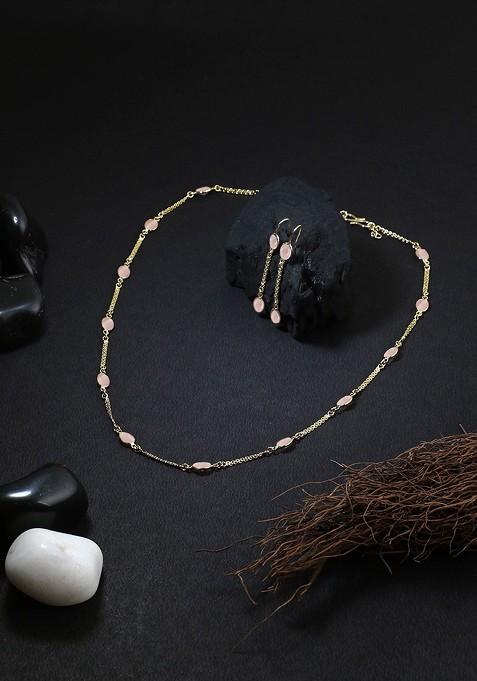 Gold Zirconia Studded Gold Plated Jewellery Set