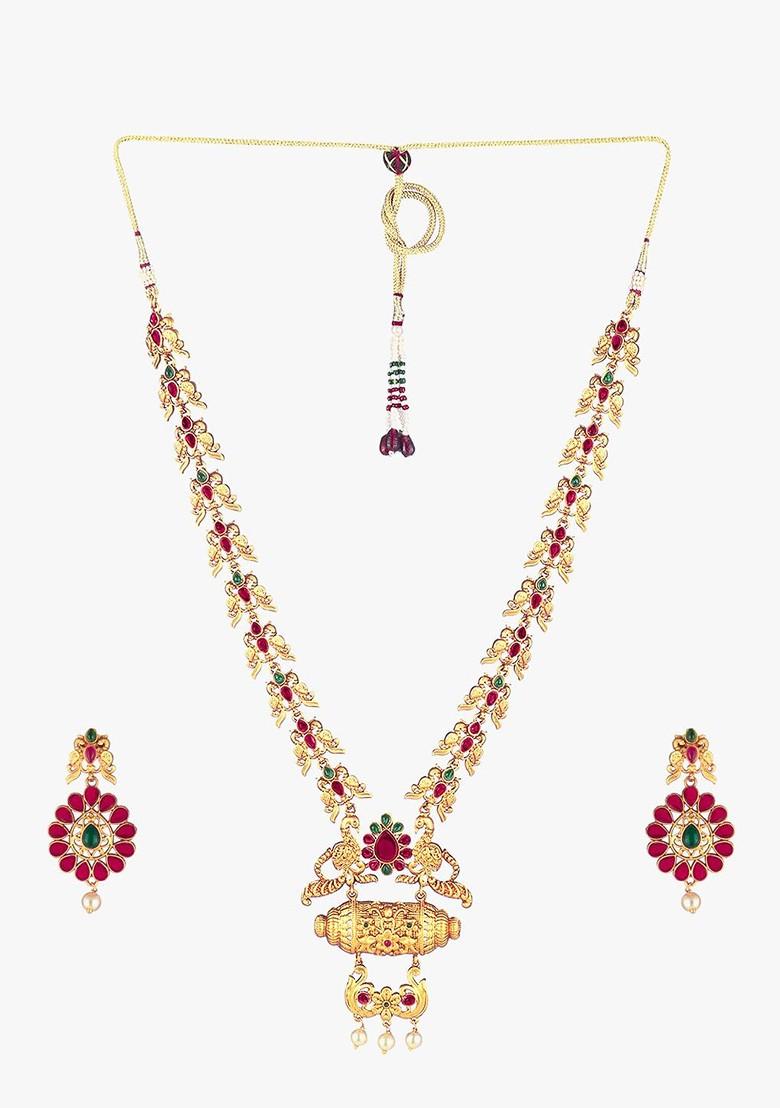 Gold  Stones Studded  Gold Plated Jewellery Set