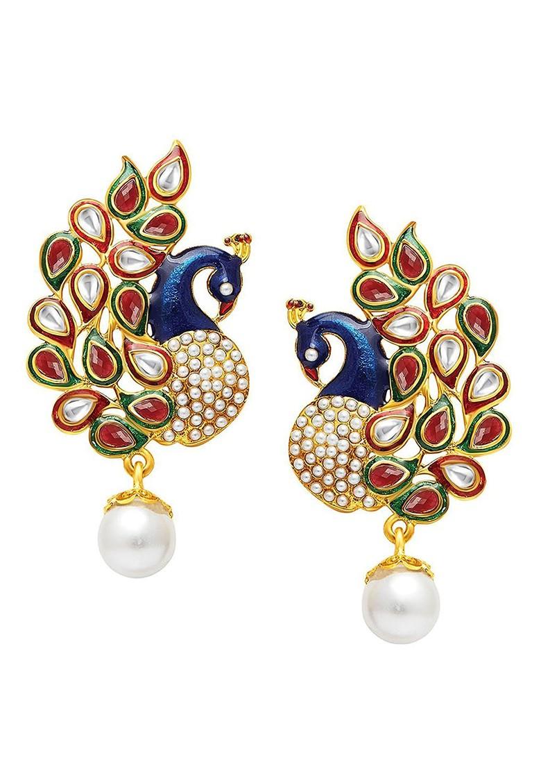 Gold  Stones Studded  Gold Plated Jewellery Set