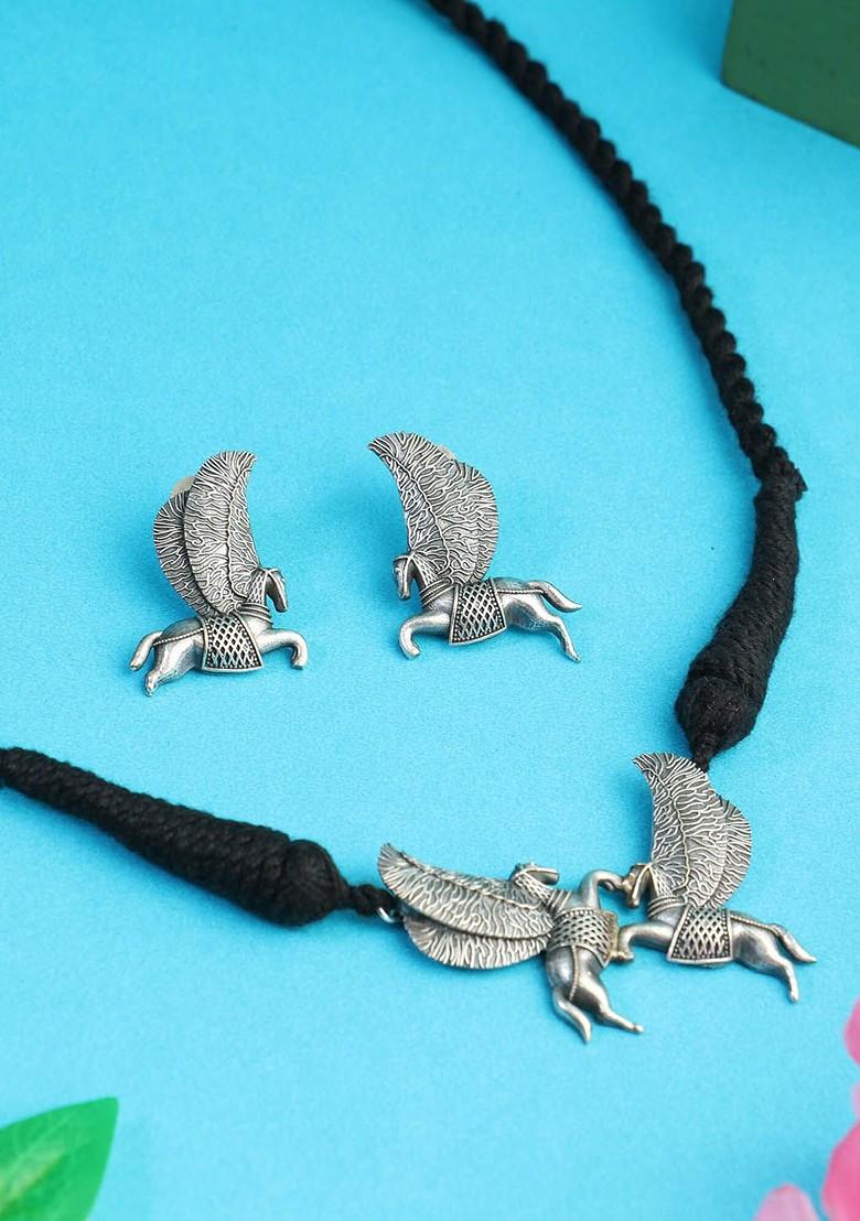 Silver Plain Silver Plated  Jewellery Set