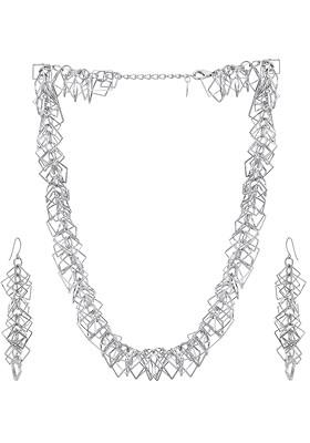 Silver Plain Silver Plated  Jewellery Set