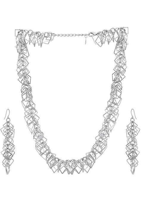 Silver Plain Silver Plated  Jewellery Set