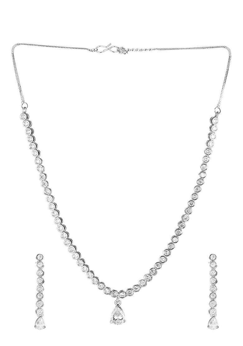 Silver Plain Silver Plated  Jewellery Set