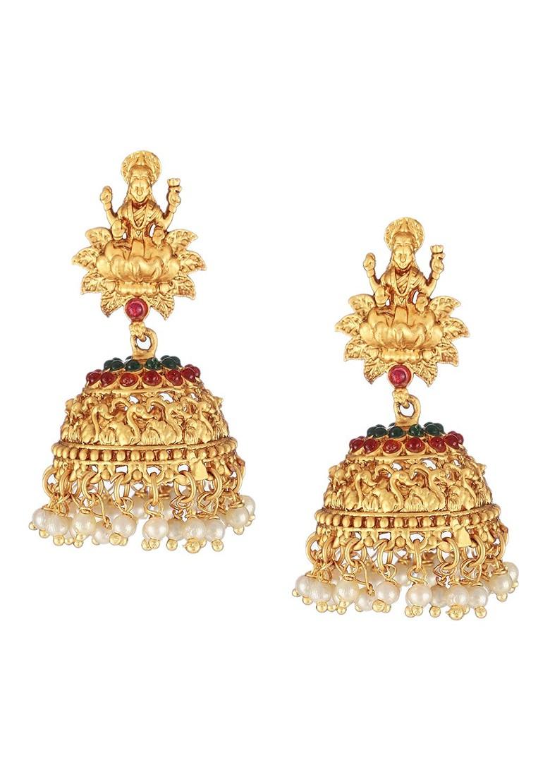 Gold Stone Studded  Gold Plated Jewellery Set