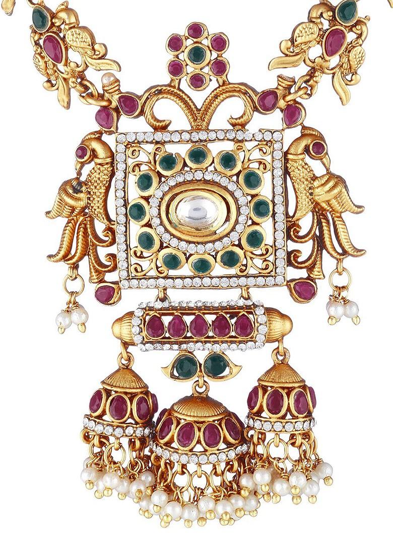 Gold Plain Gold Plated Jewellery Set