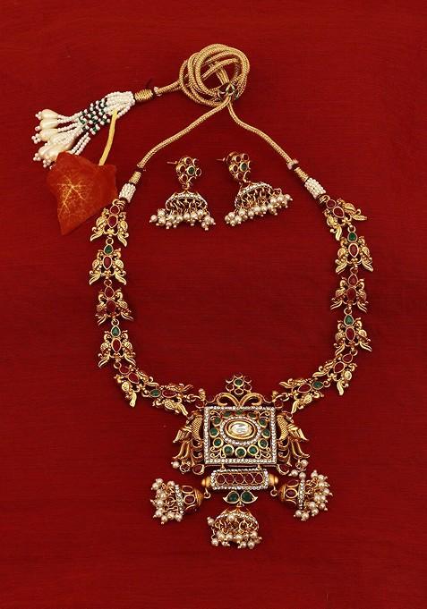 Gold Plain Gold Plated Jewellery Set