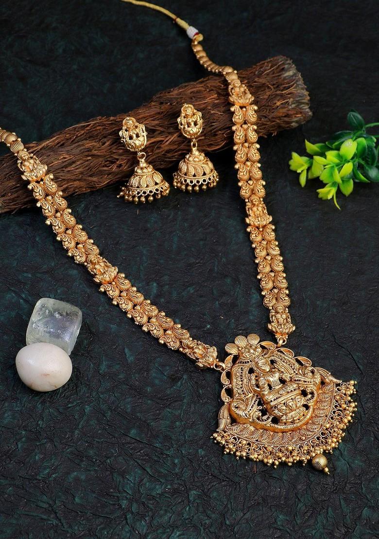 Gold Plain Gold Plated Jewellery Set