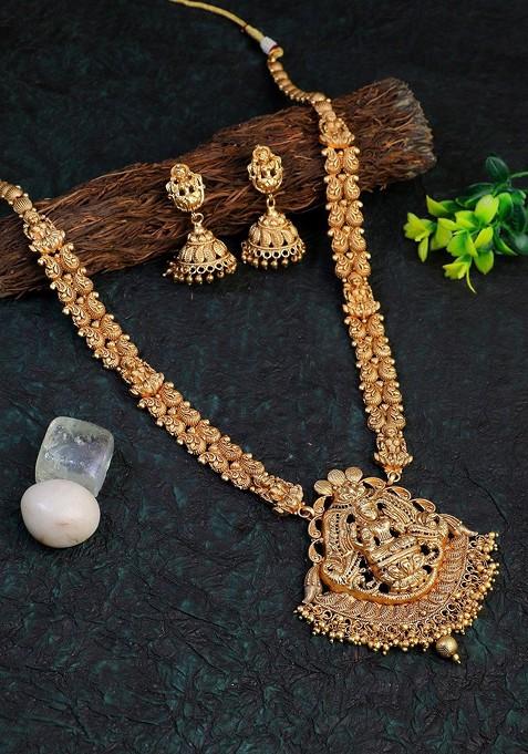 Gold Plain Gold Plated Jewellery Set