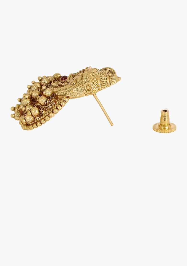 Gold Stone Studded  Gold Plated Jewellery Set