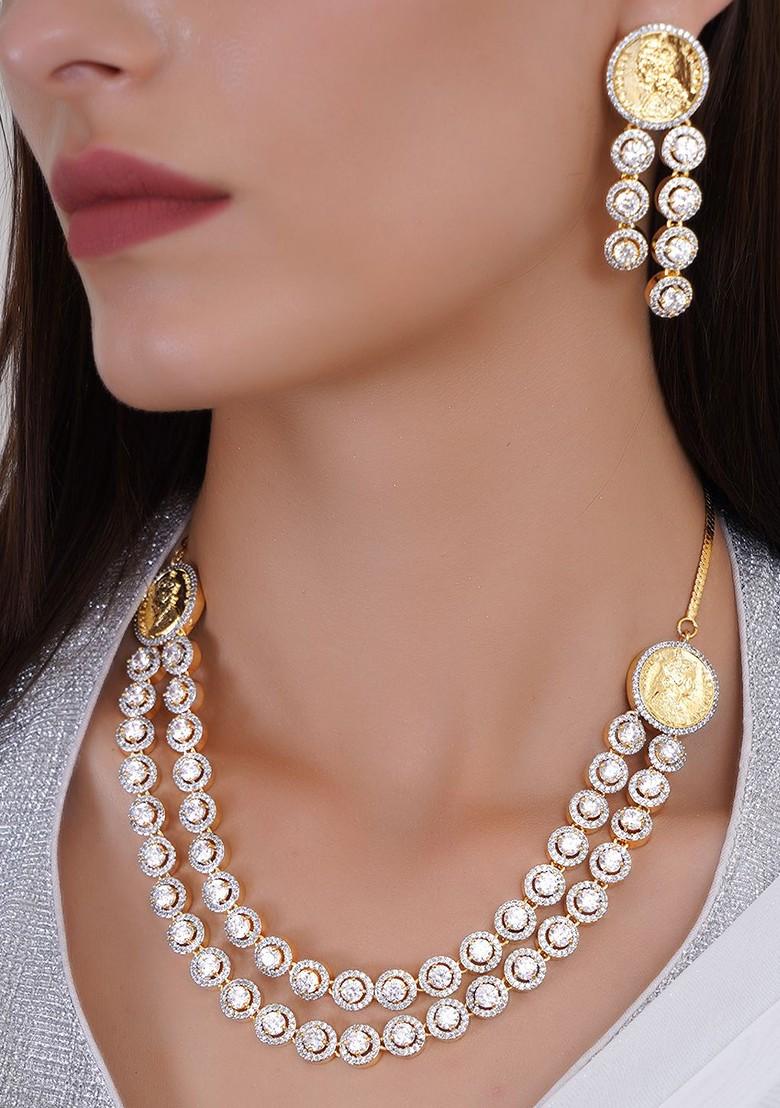 Gold Plain Gold Plated Jewellery Set