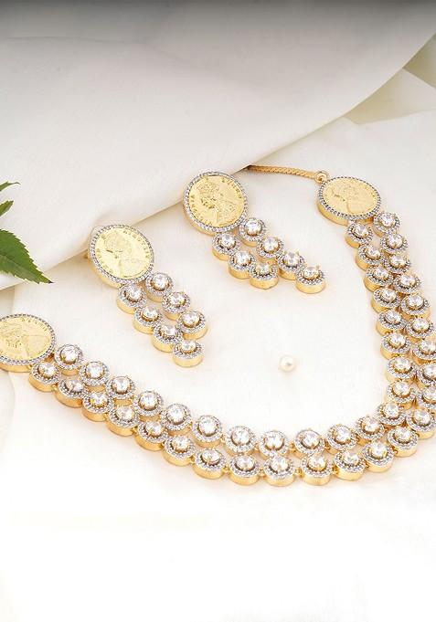 Gold Plain Gold Plated Jewellery Set