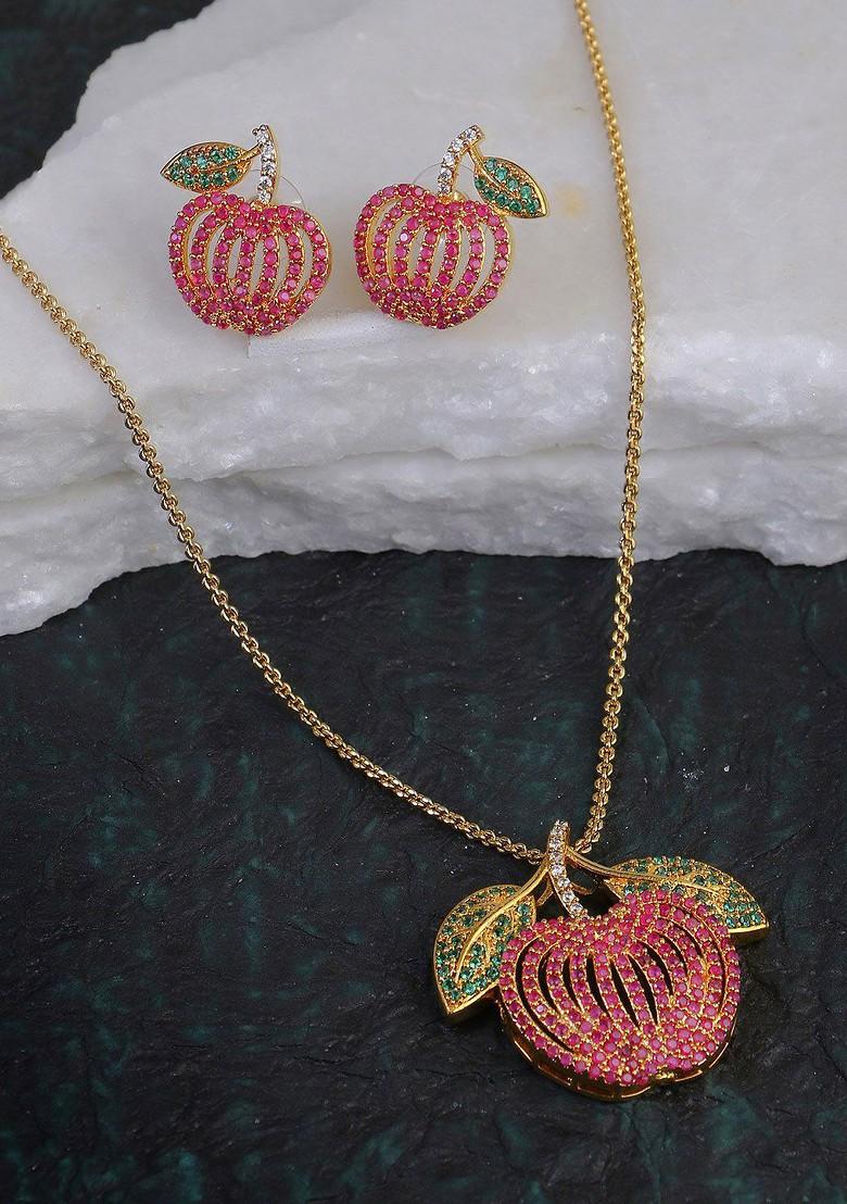 Gold  Stones Studded  Gold Plated Jewellery Set